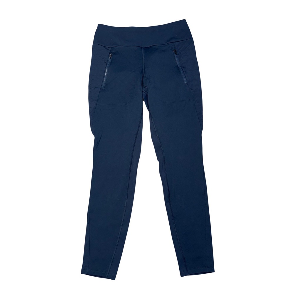 Athleta Peak Hybrid Fleece Tight Women SP‎ Navy Blue Excellent Zip Pockets